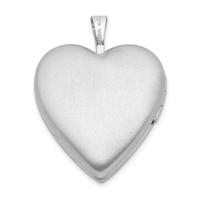 Sterling Silver Rhod-plated Polished/Satin Forever in my Heart Locket
