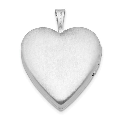 Sterling Silver Rhodium-plated D/C & Enameled Love Heart Locket