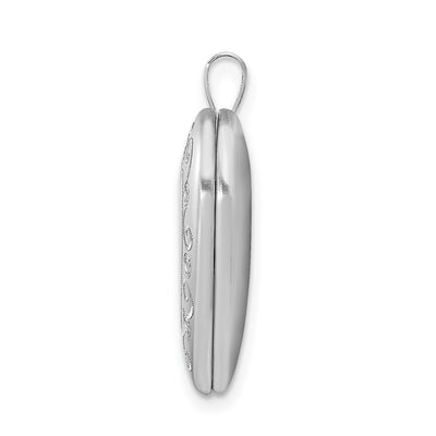 Sterling Silver Rhodium-plated D/C Heart Locket, 25.1 x 19.6mm