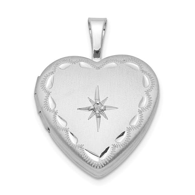 Sterling silver diamond locket pendants & charm