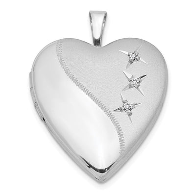 Sterling silver diamond locket pendants & charm