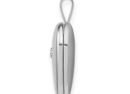 Sterling silver diamond locket pendants & charm, alternate view