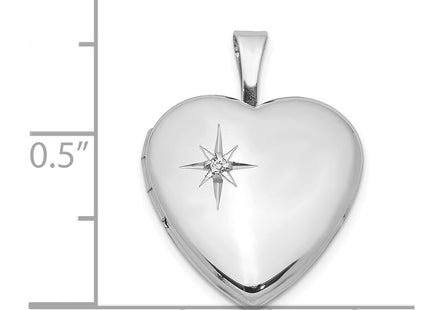 Sterling silver diamond locket pendants & charm, further view