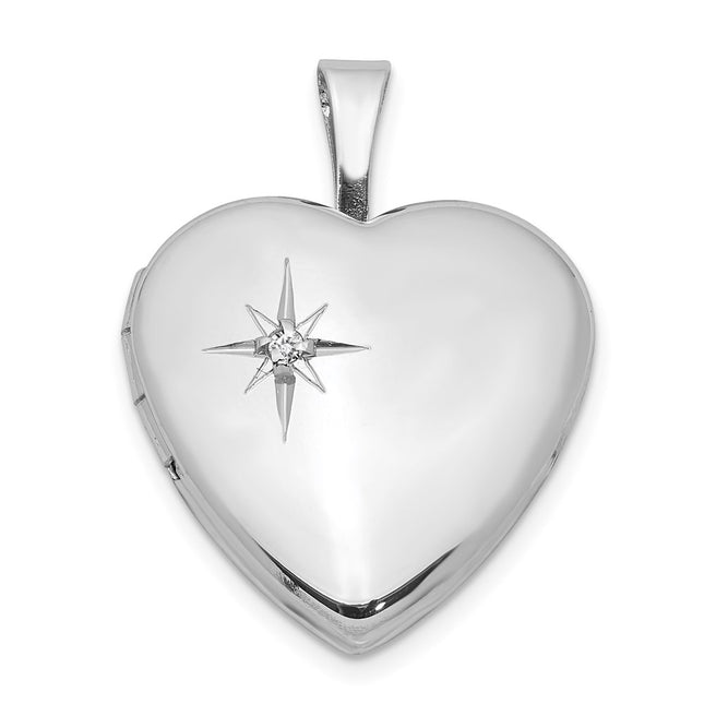 Sterling silver diamond locket pendants & charm