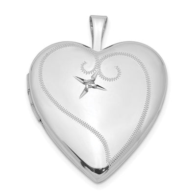 Sterling silver diamond locket pendants & charm