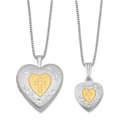 Sterling silver diamond locket necklace