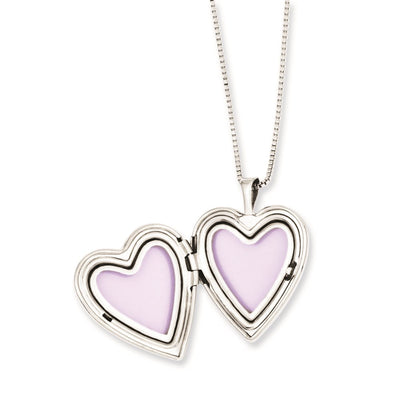 Sterling Silver Rhodium-plated Polished & Satin Back Swirl Design Mother 18in Locket & Daughter 14in Pendant Necklace Set
