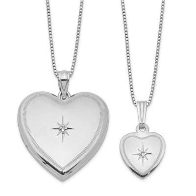 Sterling silver diamond locket pendant