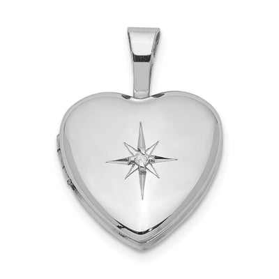 Sterling silver diamond locket pendants & charm