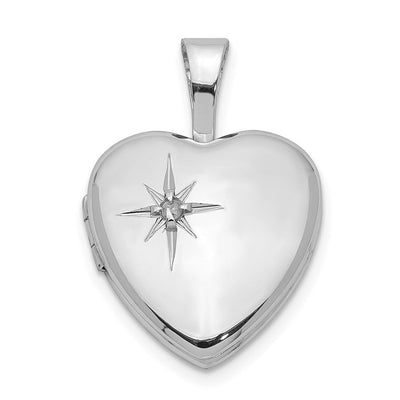 Sterling silver diamond locket pendants & charm