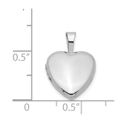 Sterling Silver Rhodium-plated Polished Heart Locket