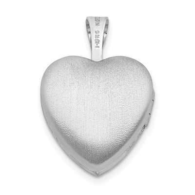 Sterling Silver Rhodium-plated Enamel Butterfly Flowers Heart Locket