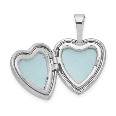 Sterling Silver Rhodium-plated Enamel Butterfly Flowers Heart Locket
