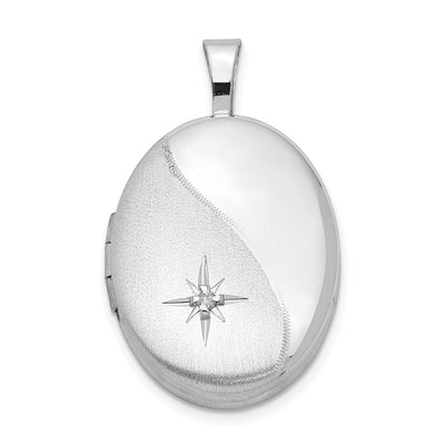Sterling silver diamond oval pendants & charm
