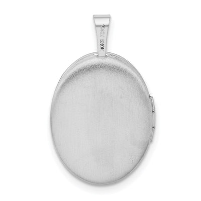 Sterling Silver Rhodium-plated Swirls Oval Locket