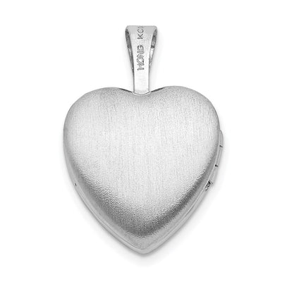 Sterling Silver Rhodium-plated & Diamond Daughter Heart Locket