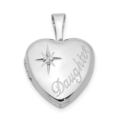 Sterling silver diamond locket pendants & charm