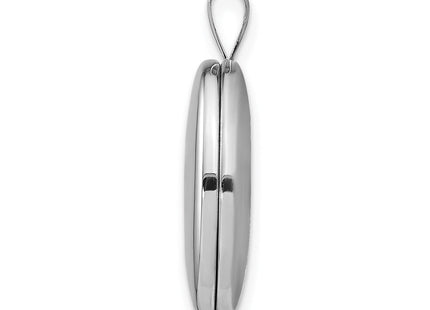 Sterling Silver Rhodium-plated Polished Oval Locket (Style QLS576)