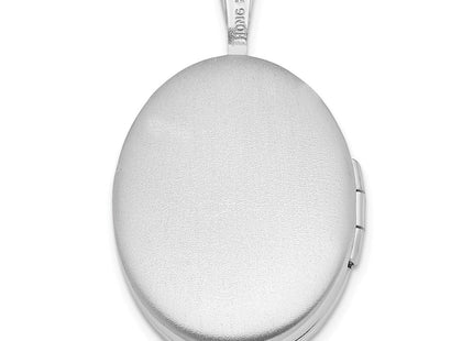 Sterling Silver Rhodium-plated Polished Oval Locket (Style QLS576)