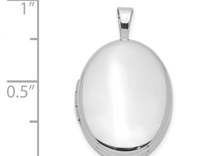 Sterling Silver Rhodium-plated Polished Oval Locket (Style QLS576)
