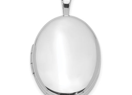 Sterling Silver Rhodium-plated Polished Oval Locket (Style QLS576)