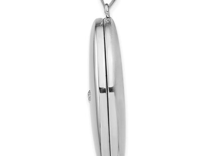 Sterling silver diamond oval pendants & charm, alternate view