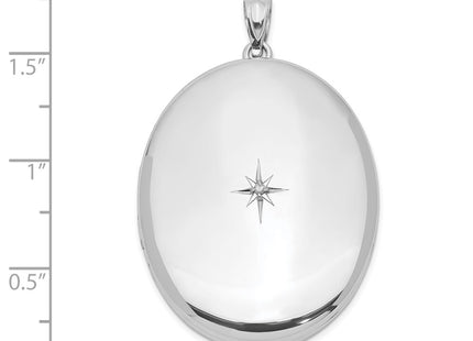 Sterling silver diamond oval pendants & charm, further view