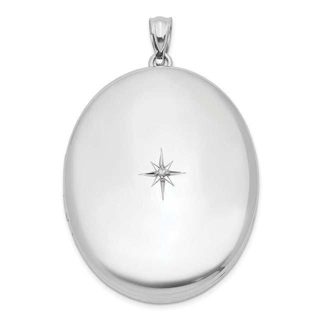 Sterling silver diamond oval pendants & charm