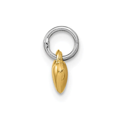 Sterling Silver Rhodium-plated w/Gold-plated Dia w/ Charm Heart Locket