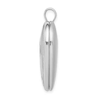 Sterling Silver Rhodium-plated Dove with Cross Heart Locket