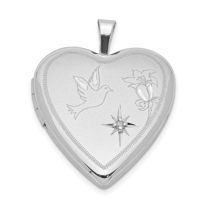 Sterling silver diamond locket pendants & charm