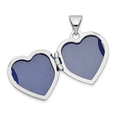 Sterling Silver Rhodium-plated Double Heart on Heart Locket