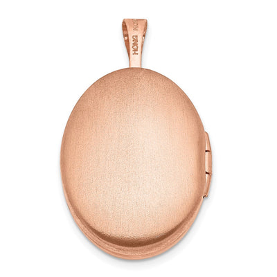 Sterling Silver Rose Gold-plated Polished Oval Locket