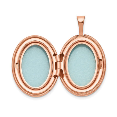 Sterling Silver Rose Gold-plated Polished Oval Locket