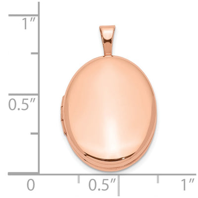 Sterling Silver Rose Gold-plated Polished Oval Locket