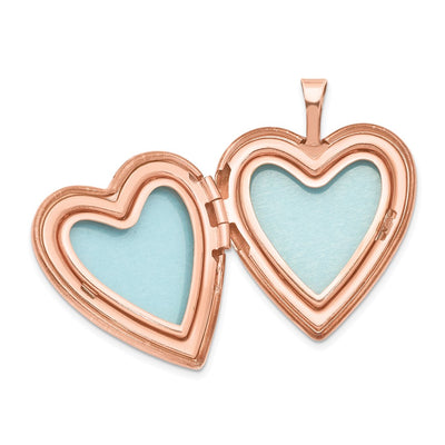 Sterling Silver Rose Gold-plated Double Hearts Heart Locket