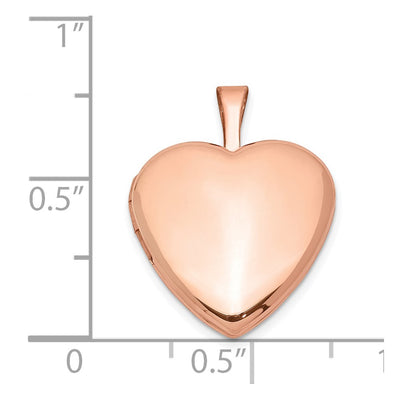 Sterling Silver Rose Gold-plated Satin and Polished 2-Frame Heart Locket