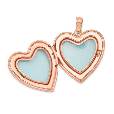 Sterling Silver Rose Gold-plated Swirl Design Heart Locket