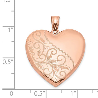 Sterling Silver Rose Gold-plated Scrolled Heart Family Locket
