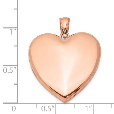 Sterling Silver Rose Gold-plated Plain Heart Locket