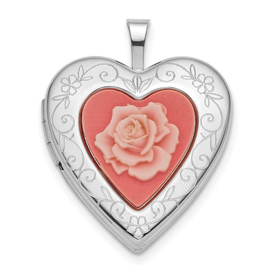 Sterling silver locket brooch