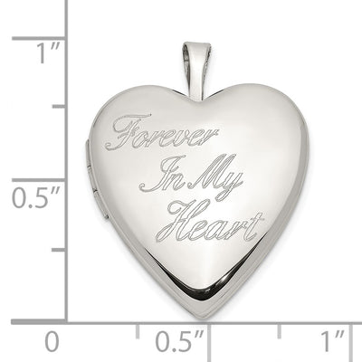 Sterling Silver Rhod-pltd FOREVER IN MY HEART Heart Locket
