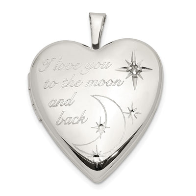 Sterling silver diamond locket pendants & charm