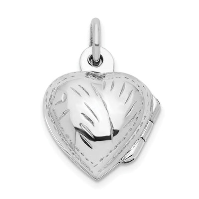 Sterling Silver Heart Locket, 18.5 x 12.6mm