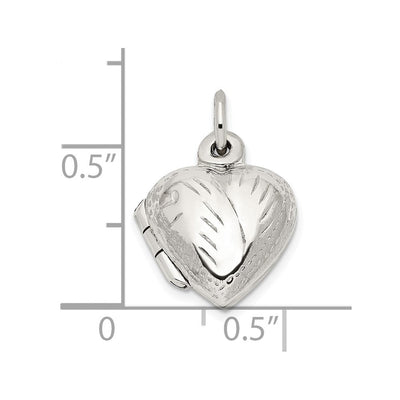 Sterling Silver Heart Locket, 18.5 x 12.6mm