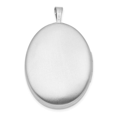 Sterling Silver Rhod-pltd LOVE TO THE MOON Diamond Oval Locket