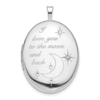 Sterling silver diamond oval pendants & charm