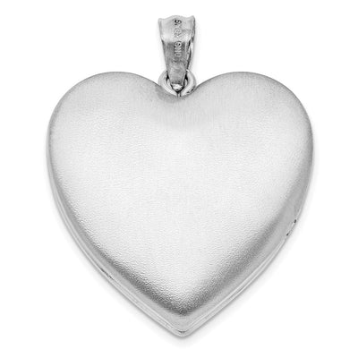 Sterling Silver Rhodium-plated Plain Ash Holder Heart Locket