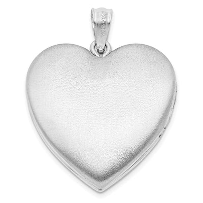 Sterling Silver Rhod-plated w/ Diamond Star Ash Holder Heart Locket