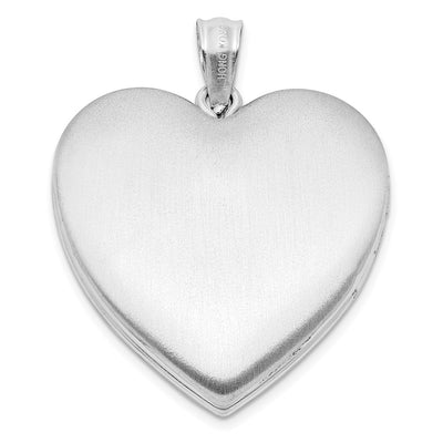 Sterling Silver Rhodium-plated Scrolled Ash Holder Heart Locket